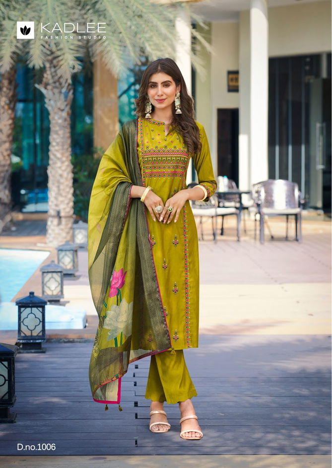 Summer Story By Kadlee Fancy Viscose Weaving Kurti With Bottom Dupatta Wholesale Shop In Surat
